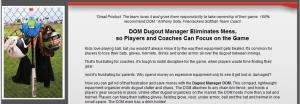 DOM Dugout Manager Website Home Page 